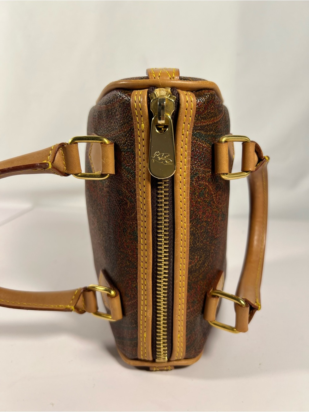 3086: Vintage Etro Paisley Mini Barrel Bag Italy 1996 Rare - Picture 10 of 16